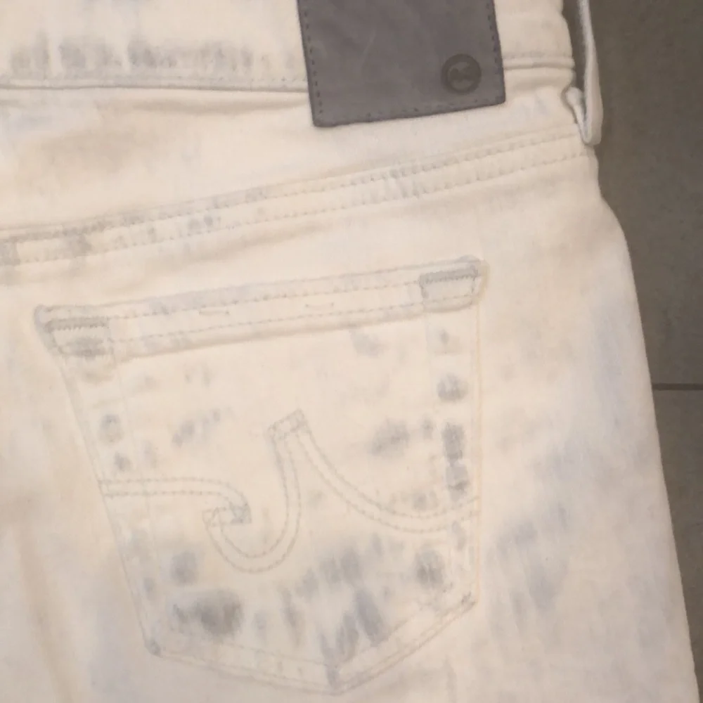 AG White Distressed Bonnie Cut Off Jean Shorts